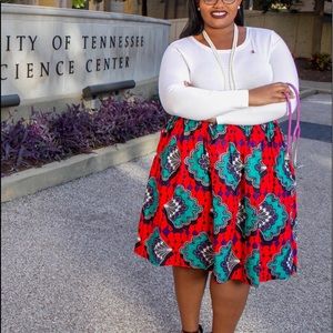 African print skater skirt
